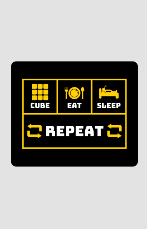 Cube, Eat, Sleep, Repeat Mini Mat